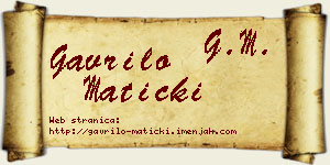 Gavrilo Maticki vizit kartica